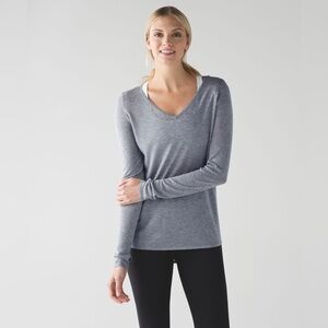 Lululemon Yin Time Long Sleeve Sweater, grey.
